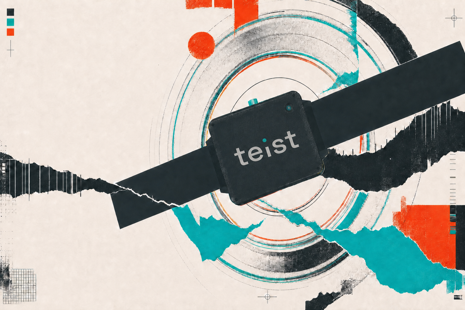The Teist wearable inside a physical print composition